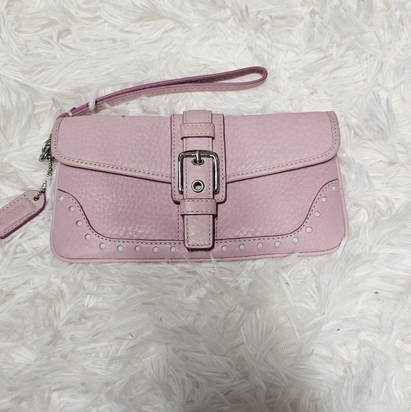 Coach Bags EUC Wallet Clutch Hamilton Wristlet Pink Soft Leather Buckle Vintage - Picture 1 of 5